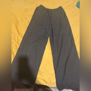 Straight Gray Pinstripe Pants